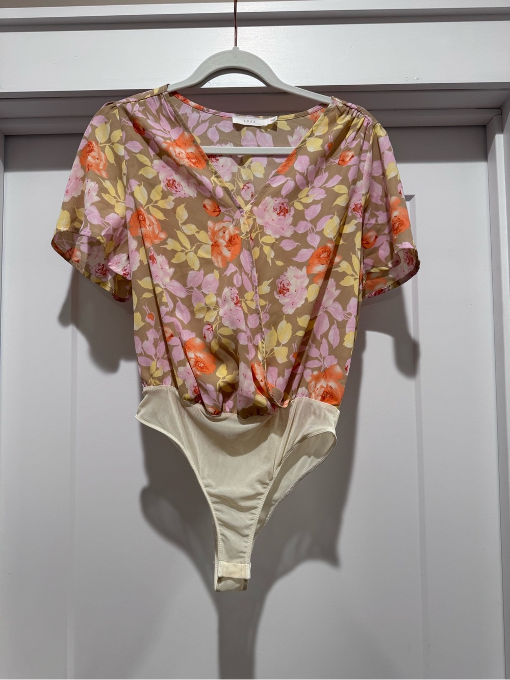 Lush Pink and Beige Floral Top